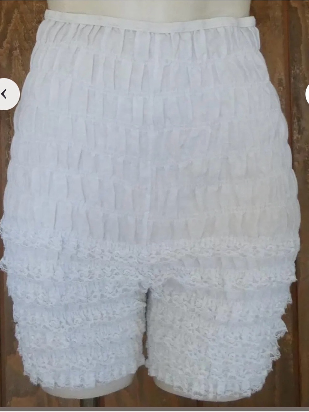 Vintage partners please Malco modes white lace petit pants bloomers burlesque